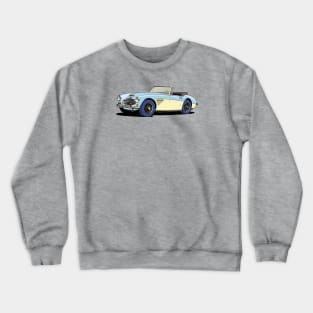 Austin-Healey 3000 in blue and cream Crewneck Sweatshirt